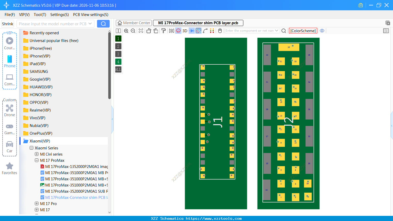 Xiaomi MI 17ProMax-Connector Shim PCB Layer